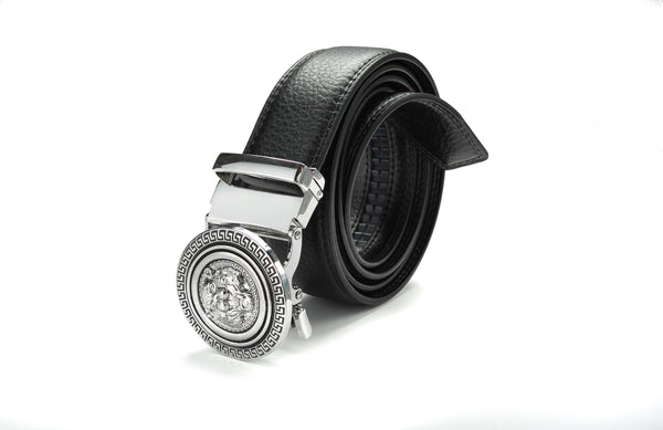 Genuine Leather Belt Men's Ratchet V Lion Head Belt With Adjustable  Automatic Buckle Two Colors | DS7963