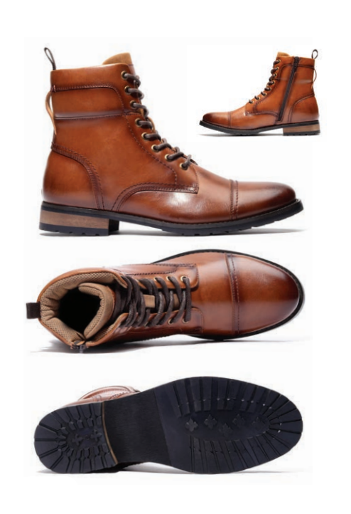 Men's Cap-Toe Combat Boot | B2261 Cognac