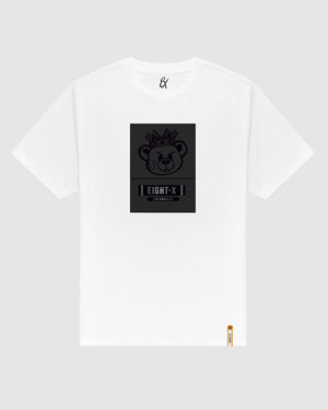 Royal Bear White Slim Fit Graphic T-Shirt | K-2424