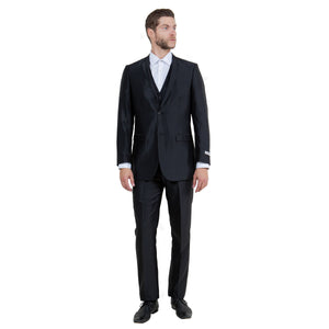 Tazzio Mens-suit 3-PC Sharkskin Slim Fit