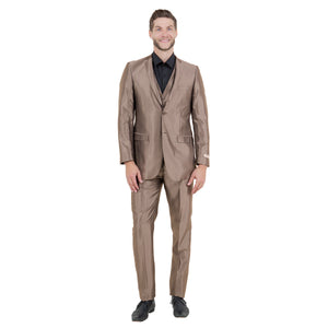 Tazzio Mens-suit 3-PC Sharkskin Slim Fit