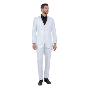 Tazzio Mens-suit 3-PC Sharkskin Slim Fit