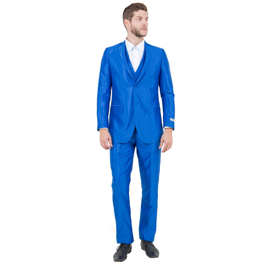 Tazzio Mens-suit 3-PC Sharkskin Slim Fit