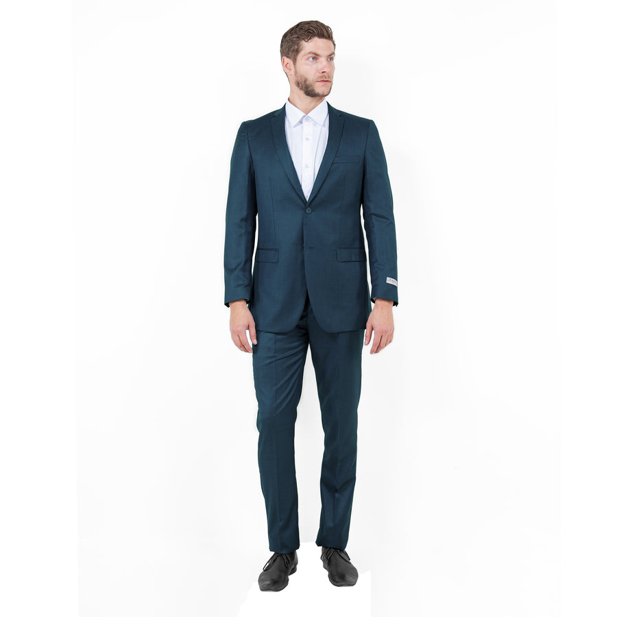 Tazzio Mens-suit 2-PC Sharkskin Slim Fit