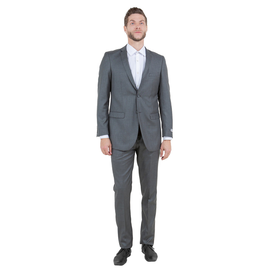 Tazzio Mens-suit 2-PC Sharkskin Slim Fit