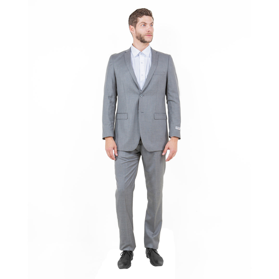 Tazzio Mens-suit 2-PC Sharkskin Slim Fit