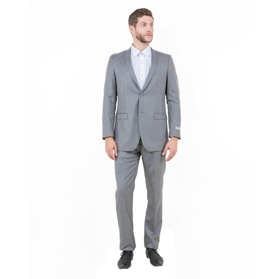 Tazzio Mens-suit 2-PC Sharkskin Slim Fit