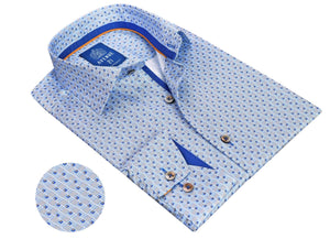 Avenue 21 Men's European Tailored Long Sleeve Dress Shirt | N04 Blue