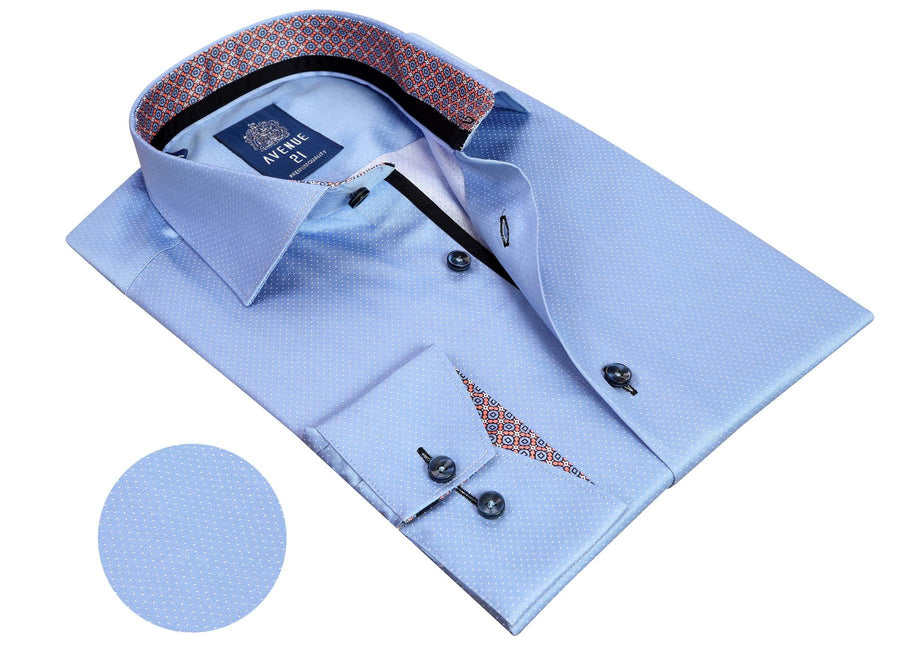 Men's Prime Cotton Dress Shirt by Avenue 21 | N21 Blue