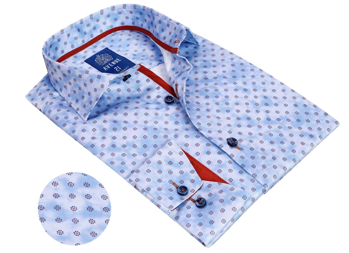 Tailored Fit Long Sleeve Dress Shirt by Avenue 21 | N22 Blue