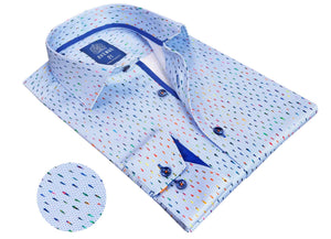 Men's European Long Sleeve Dress Shirt Avenue 21 | N41 Blue