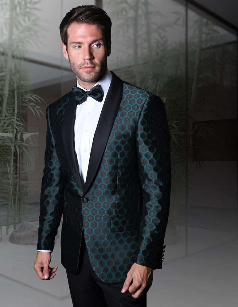 Fancy Jacket With Matching Bow Tie.| PJ-103| Green