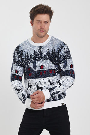 Men's European Christmas Sweater – Festive Design, Premium Quality | 52502