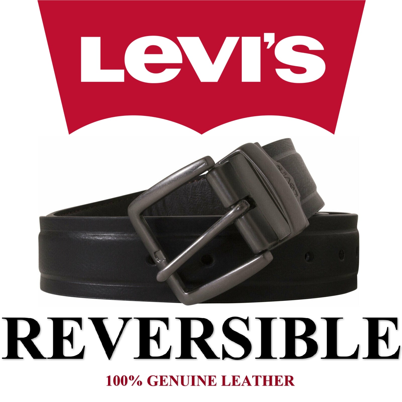 Levi's Men's Reversible Casual Jeans Belt, Brown/Black Casual