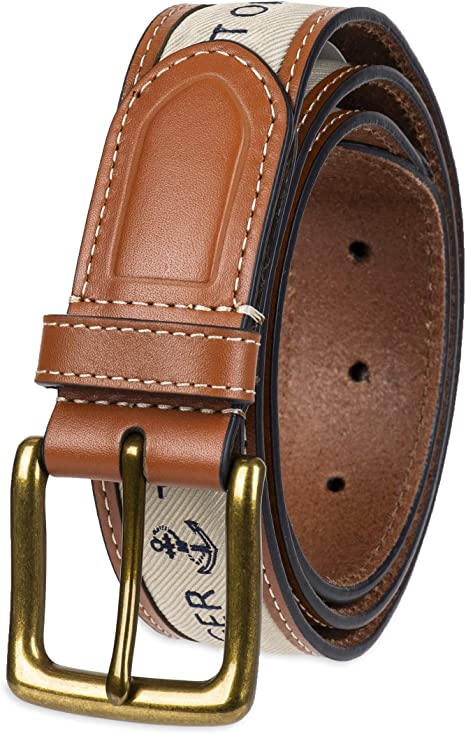Tommy Hilfiger Men's 11TL02X188 32mm Polished Reversible Belt Brown Blue 32  