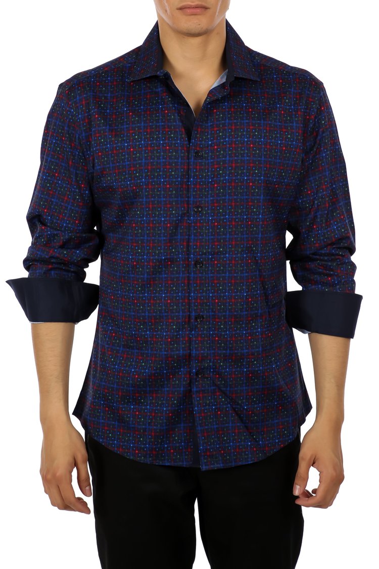 MEN'S LONG SLEEVES SHIRT | MODERN FIT EUROPEAN DESIGN NAVY | 192521