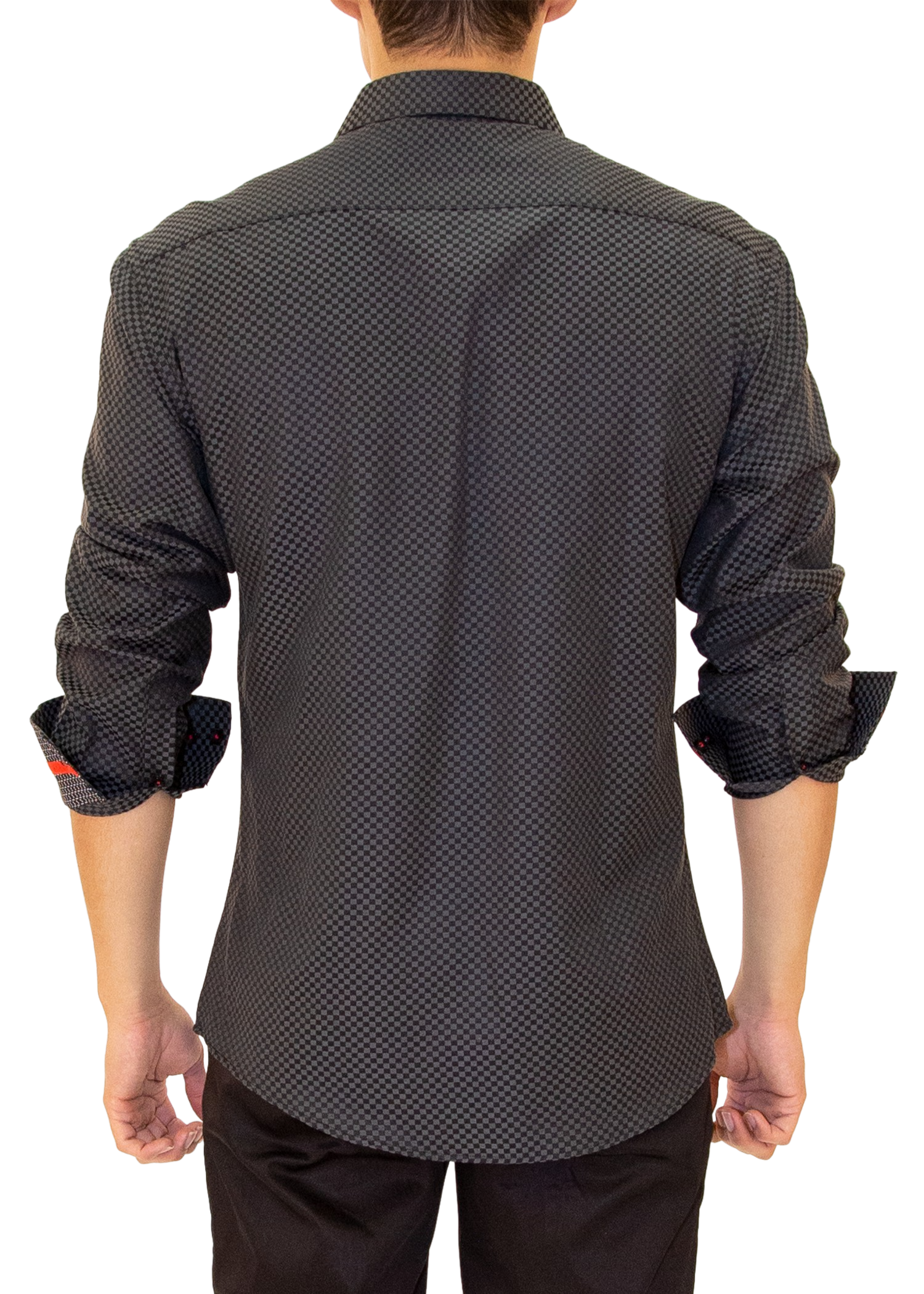 Men's Modern Fit Black Button-Down Shirt