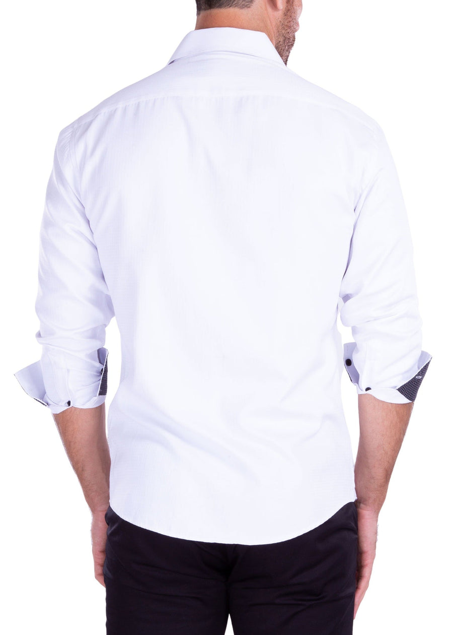 MEN'S LONG SLEEVES SHIRT | MODERN FIT EUROPEAN DESIGN WHITE | 212254