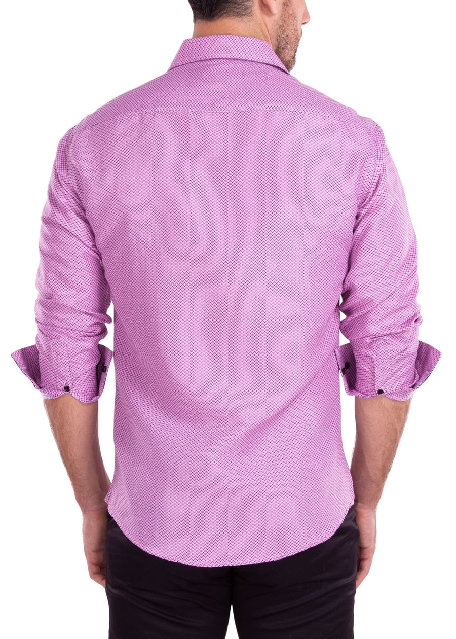 MEN'S LONG SLEEVES SHIRT | MODERN FIT EUROPEAN DESIGN PINK | 212347