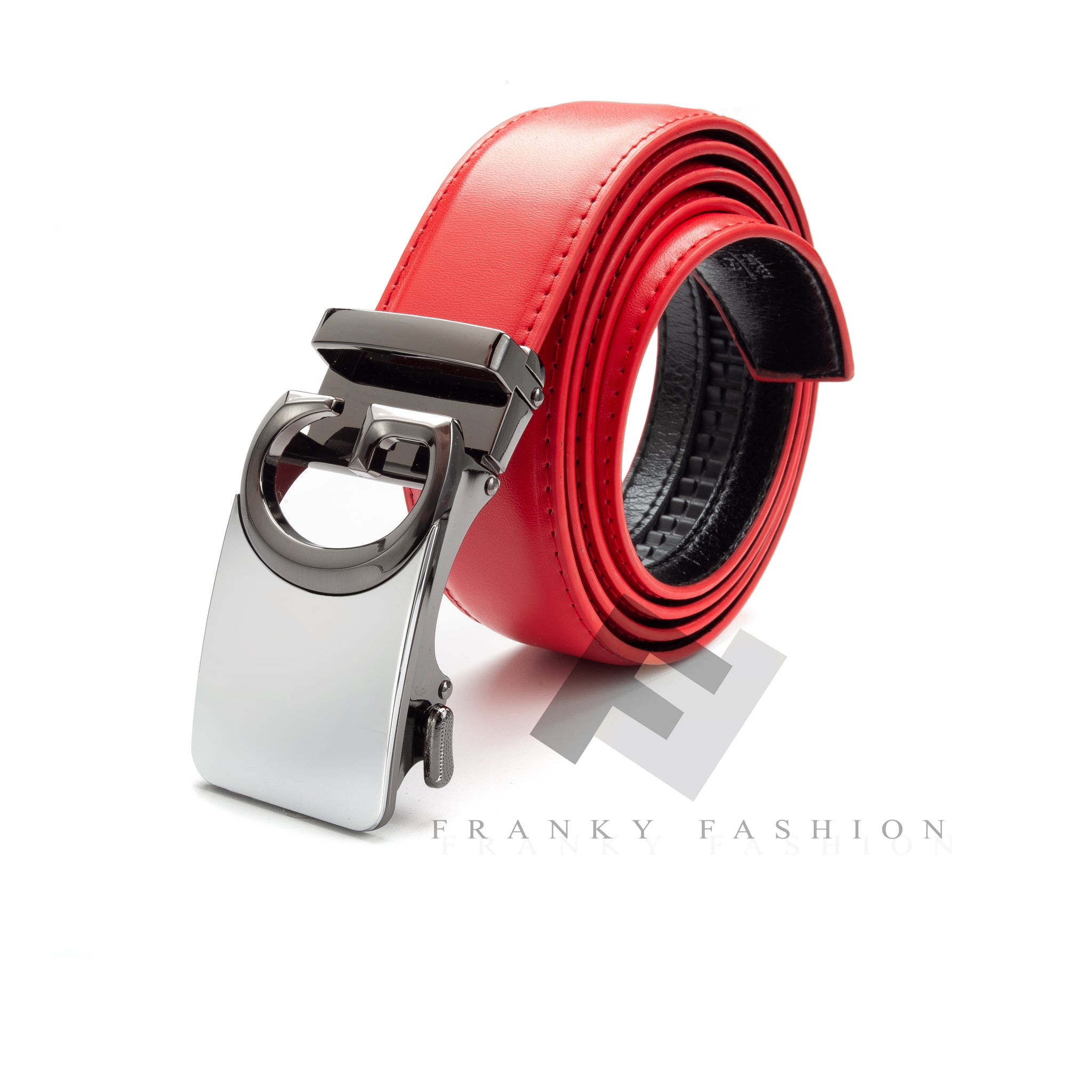 Buy Men's Designer Belt, Black with Red