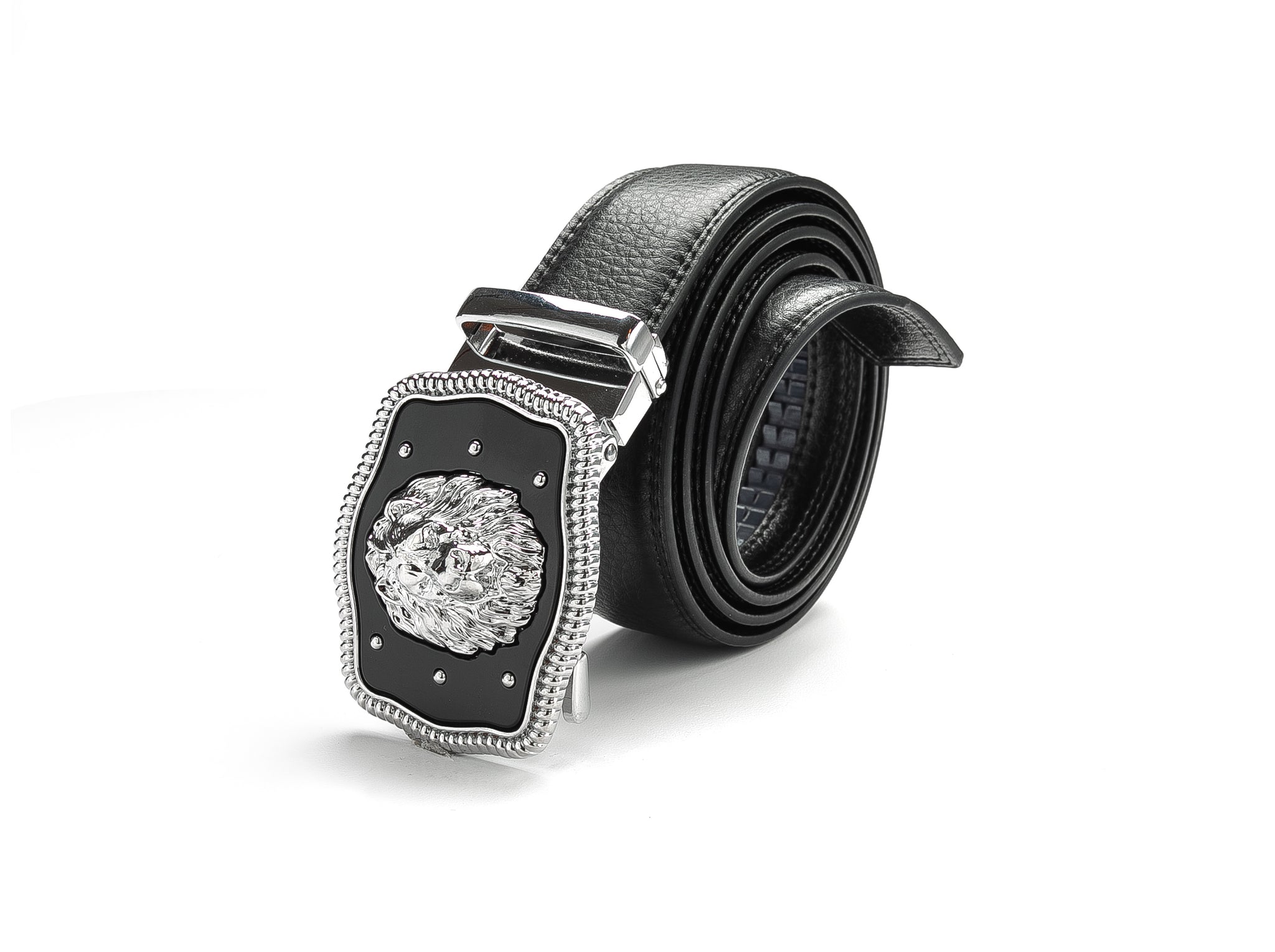 Formal Mens Belts Automatic Buckles Genuine Leather Ratchet Straps