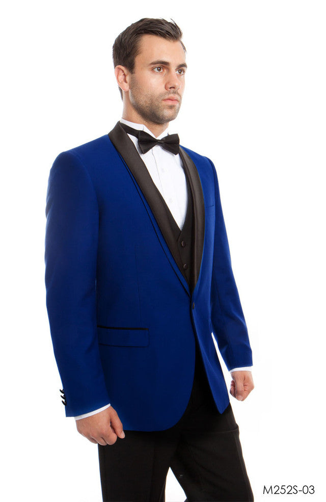 Mens Blue Velvet Shawl Lapel Prom Tuxedo Jacket