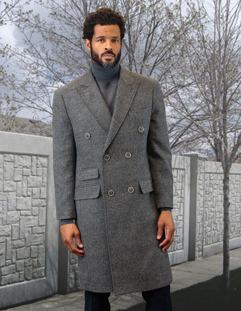 Light Grey Overcoat in Pure Wool