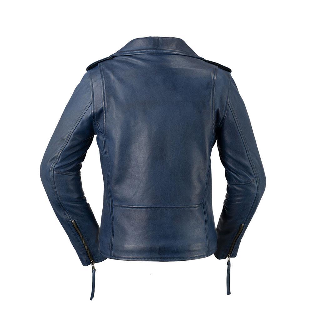 Womens Navy Blue Leather Jacket | Stylish Western Outfit Jacket for women  NF-139